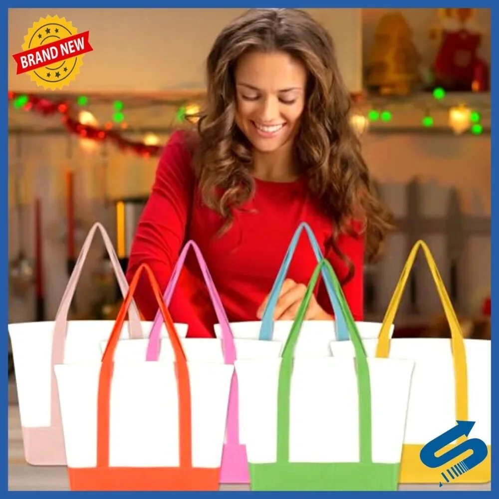 Mini Canvas Tote Bags Heavy Duty Reusable Blank DIY Shopping Beach Bag